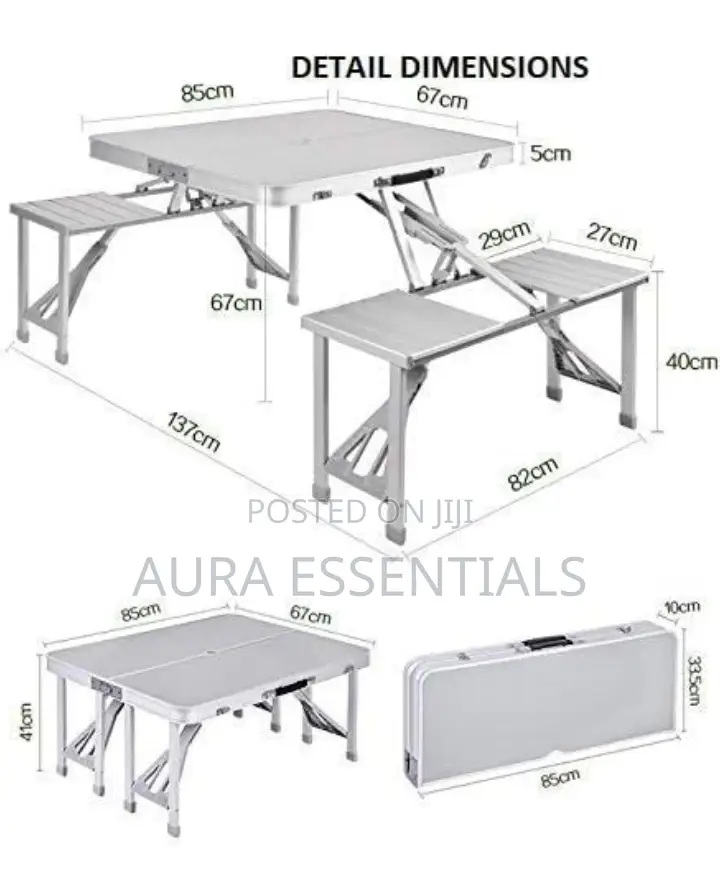 New Heavy Duty Aluminum Portable Folding Picnic Table