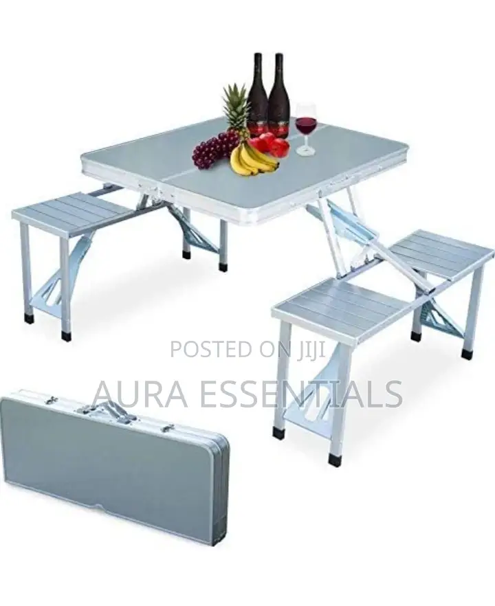 New Heavy Duty Aluminum Portable Folding Picnic Table