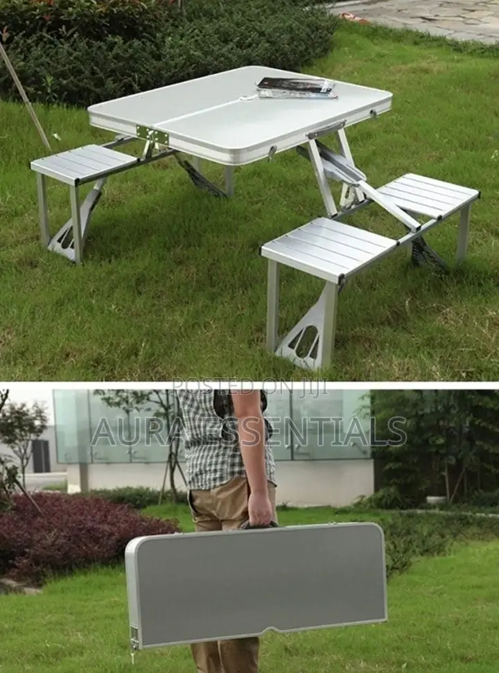 New Heavy Duty Aluminum Portable Folding Picnic Table