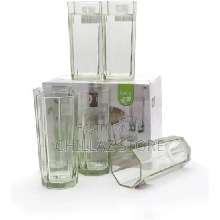 6pieces of Water Juice Glasses Cups Drinkware -Green