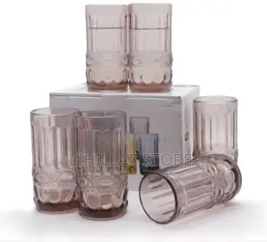 6 Pieces of Water Juice Glasses Cups Drinkware-