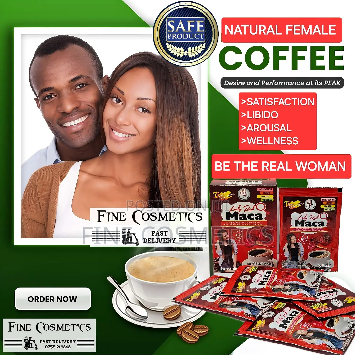 FEMALE SEX COFFEE | Instant Libido/Arousal Booster Lady Maca