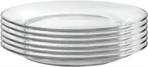 Clear Glass Round Dinner Plates, 6PCS