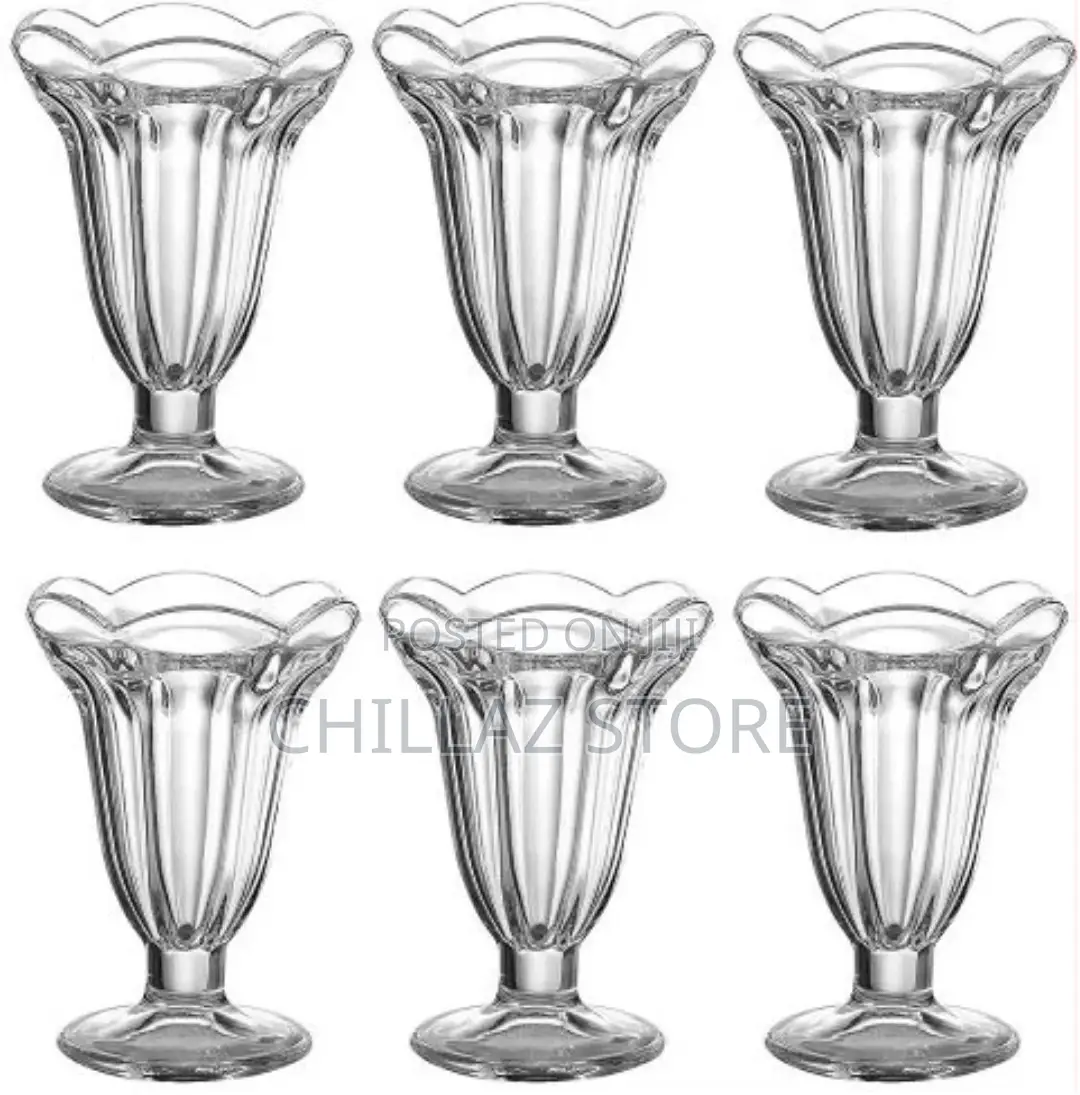 6 Pieces of Flower Ice Cream Glasses Cups,