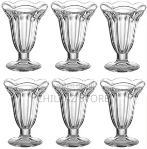6 Pieces of Flower Ice Cream Glasses Cups,
