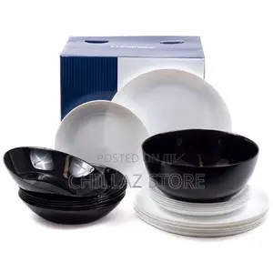 Luminarc 19 Piece Plates, Side Plates and Bowls Dinner Set,