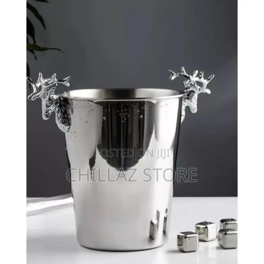 5L Champagne Wine Ice Bucket Stainless Steel With Deer