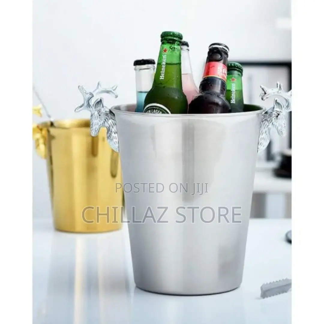 5L Champagne Wine Ice Bucket Stainless Steel With Deer