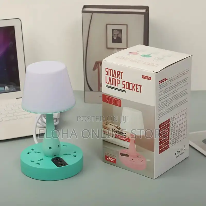 Multi-Color Smart Lamp Socket With 4 Sockets 3 USB Slots