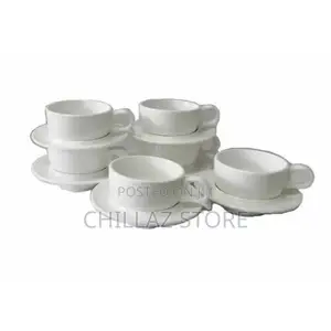 6 Pieces of Cappuccino Latte Coffee Cups and 6 Saucers