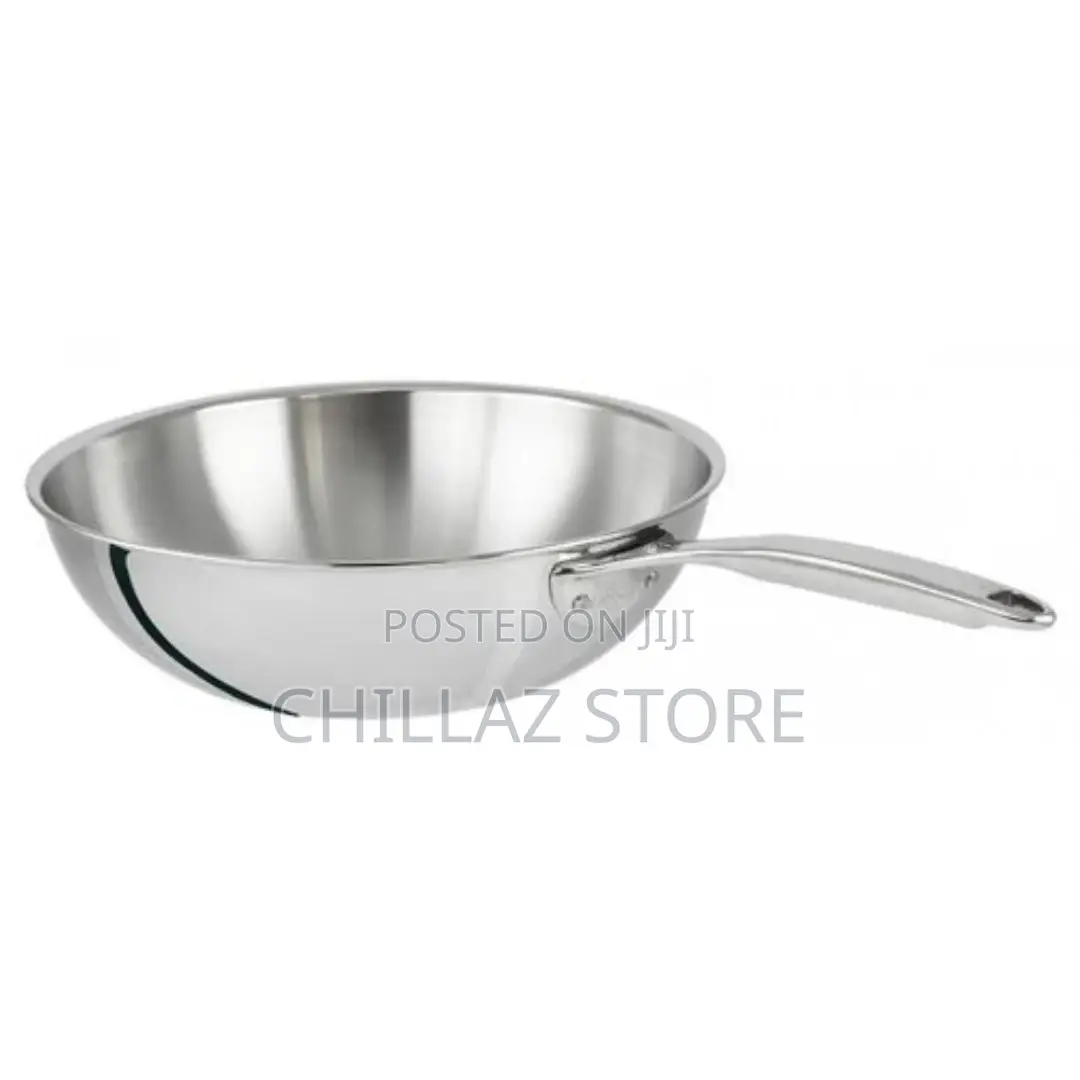 30cm Stainless Steel Wok Gas Cooker Frying Saucepan