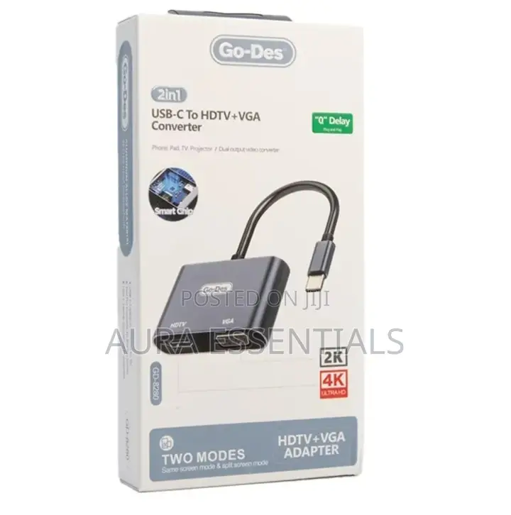 USB C to HDTV + VGA Converter