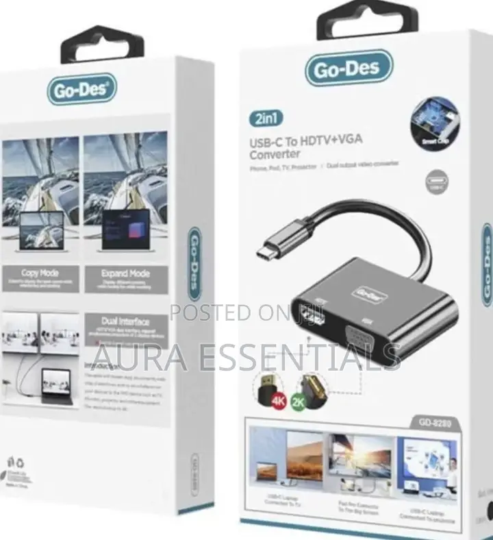 USB C to HDTV + VGA Converter