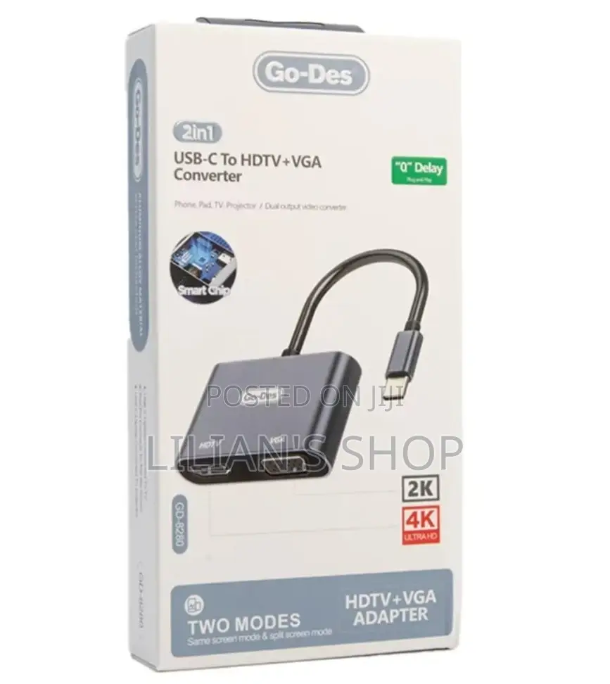 Go Des Usb C to HDTV Vga Converters