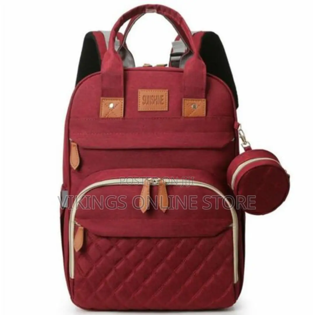 Diaper Bag Backpack With Baby Changing Station - Maroon