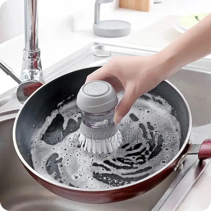 Kitchen Cleaning Brush With Detergent Storage Box Household