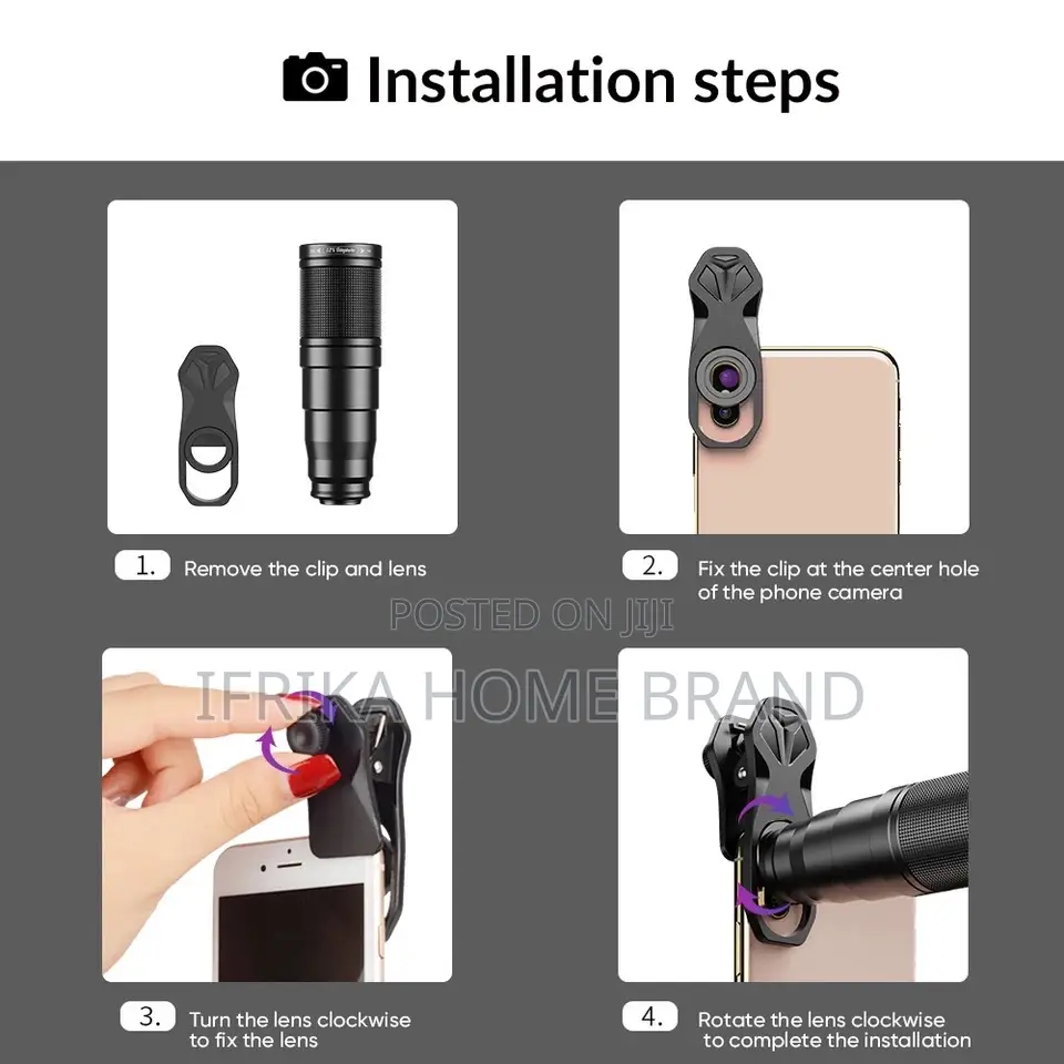 10-in-1 Phone Lens Kit With 22X Telephoto Lens 198° Fish Eye