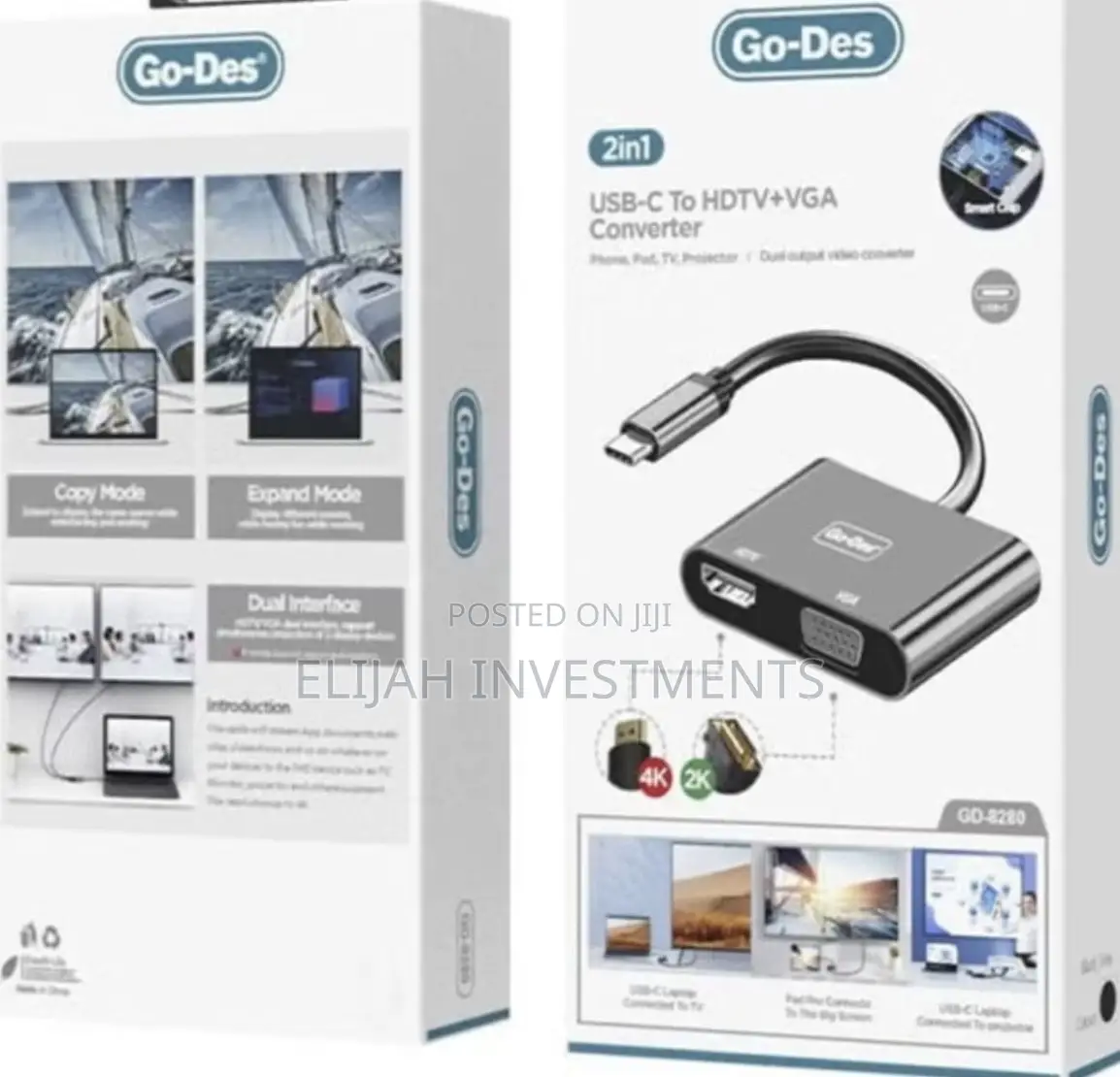 2in1 USB C to HD TV Plus VGA Converter