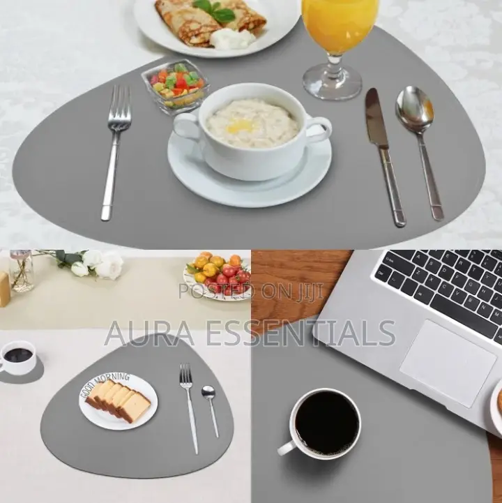 Set Of 6 Faux Leather Placemats