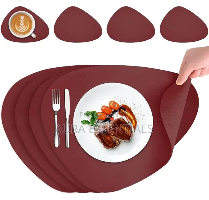 Set Of 6 Faux Leather Placemats