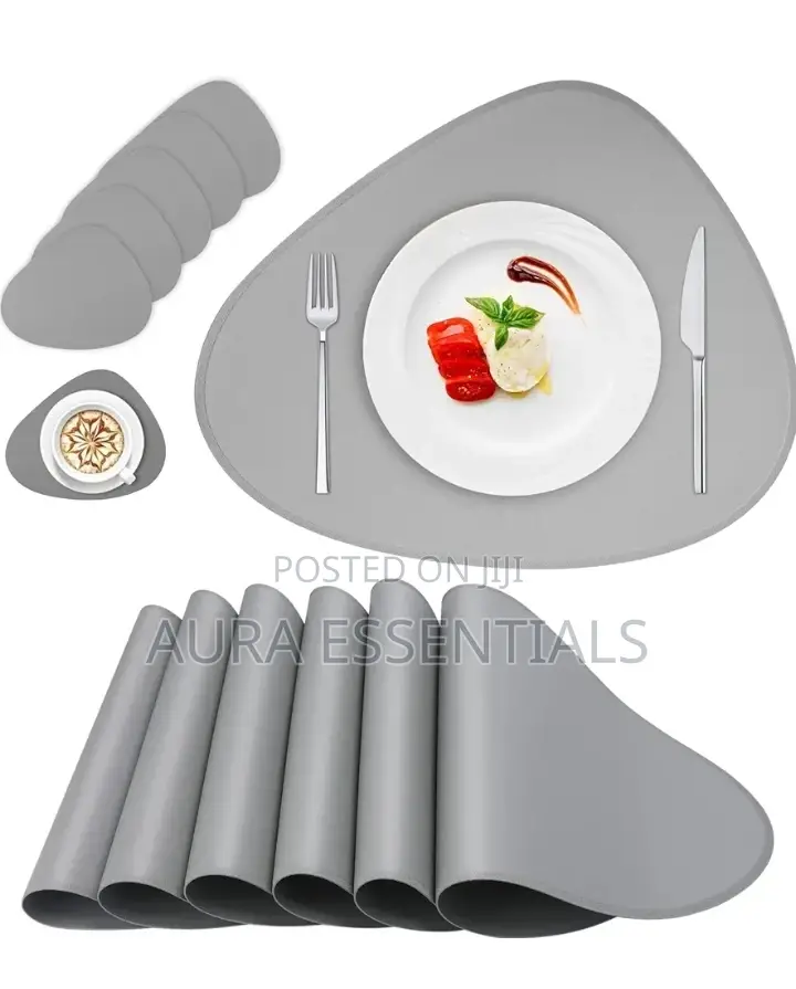 Set Of 6 Faux Leather Placemats