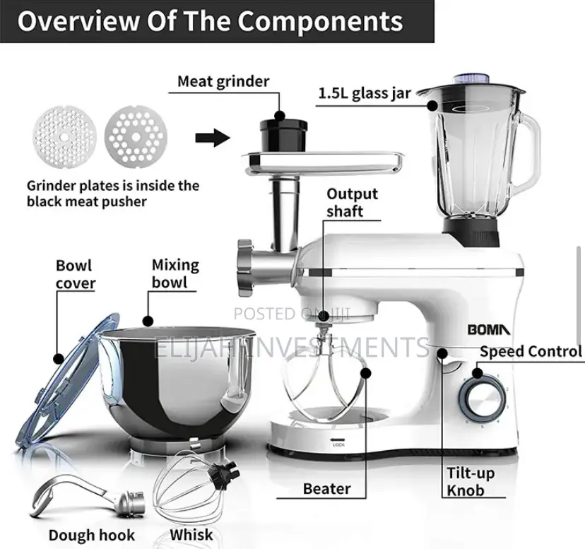 Boma Bm-832 5in1 6liter Stand Mixer