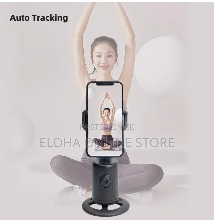 Rechargeable Auto Face Phone Holder Tripod