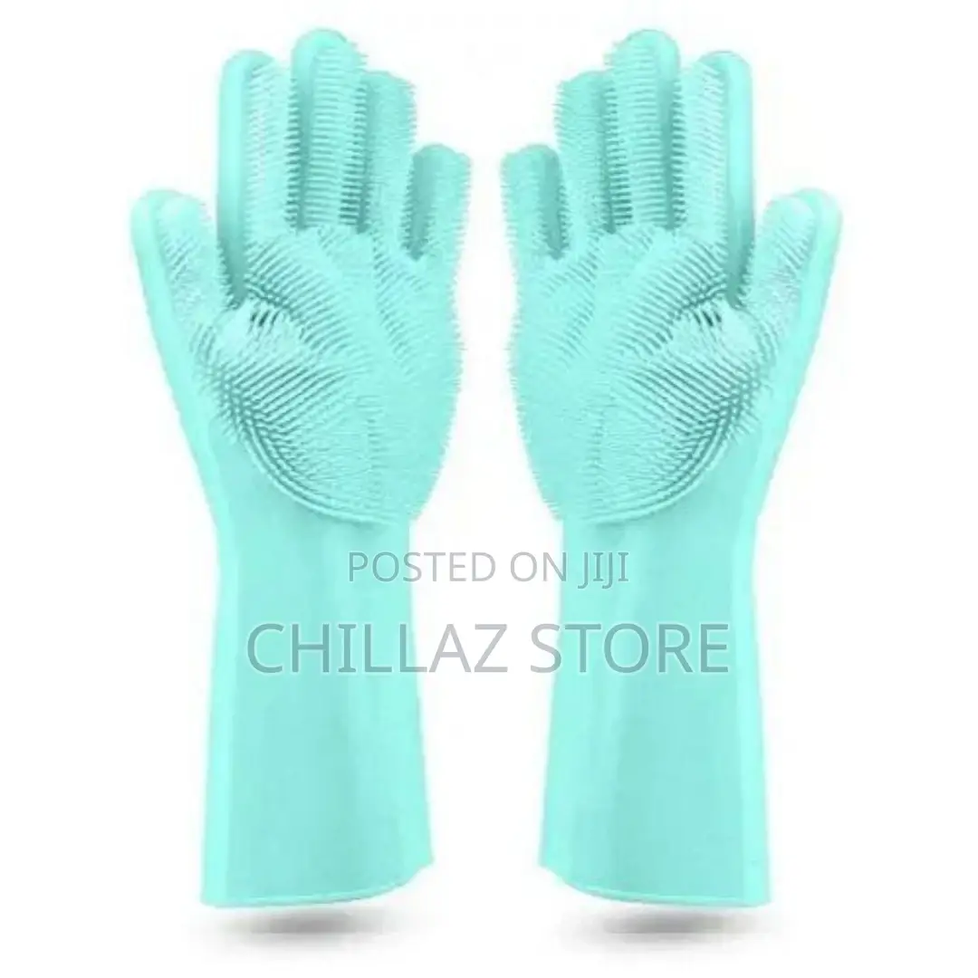 1 Pair of Bathroom and Kitchen Silicone Cleaning Hand Gloves