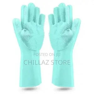 1 Pair of Bathroom and Kitchen Silicone Cleaning Hand Gloves