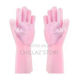 1 Pair of Bathroom and Kitchen Silicone Cleaning Hand Gloves