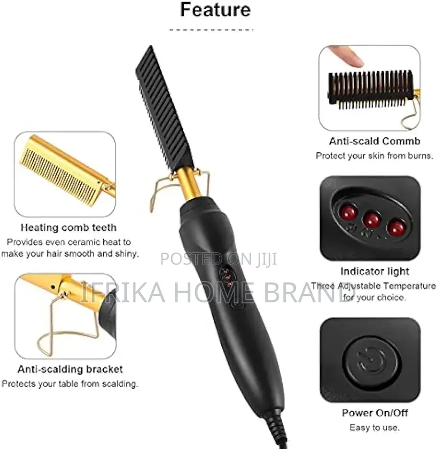 Hair Hot Comb Straightener Flat Irons Straightening Brush
