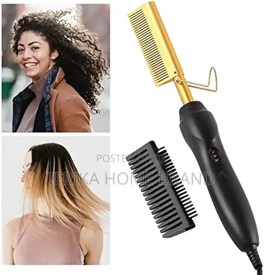 Hair Hot Comb Straightener Flat Irons Straightening Brush