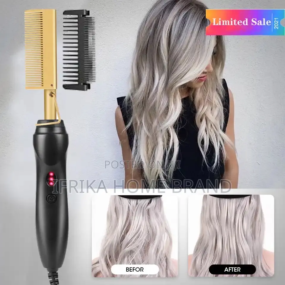 Hair Hot Comb Straightener Flat Irons Straightening Brush