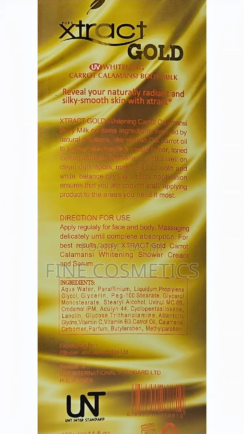 XTRACT GOLD UV Whitening Body Lotion With Carrot + Calamansi