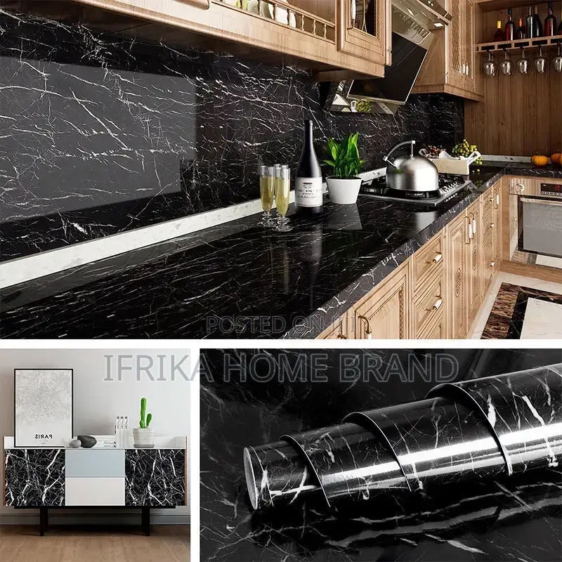 Marble Vinyl Film Self Adhesive Wallpaper Bathroom Kitchen
