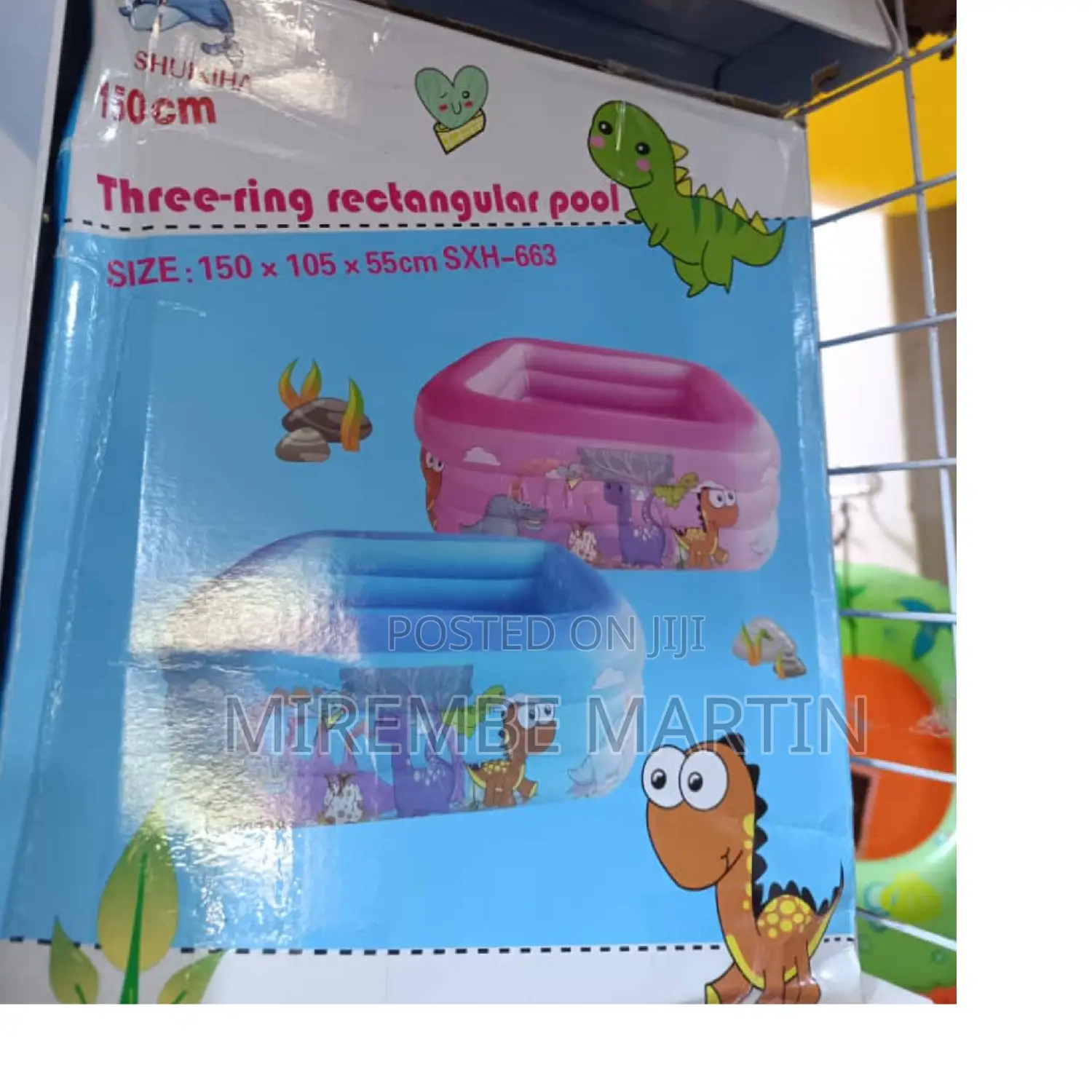 Three Ring Rectangular Kids Swimming Pool.