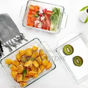 3 Piece Rectangle Glass Bakeware Dishes Microwave Oven Bowls