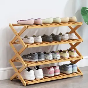 Bamboo Wooden 4 Layer Shoe Rack