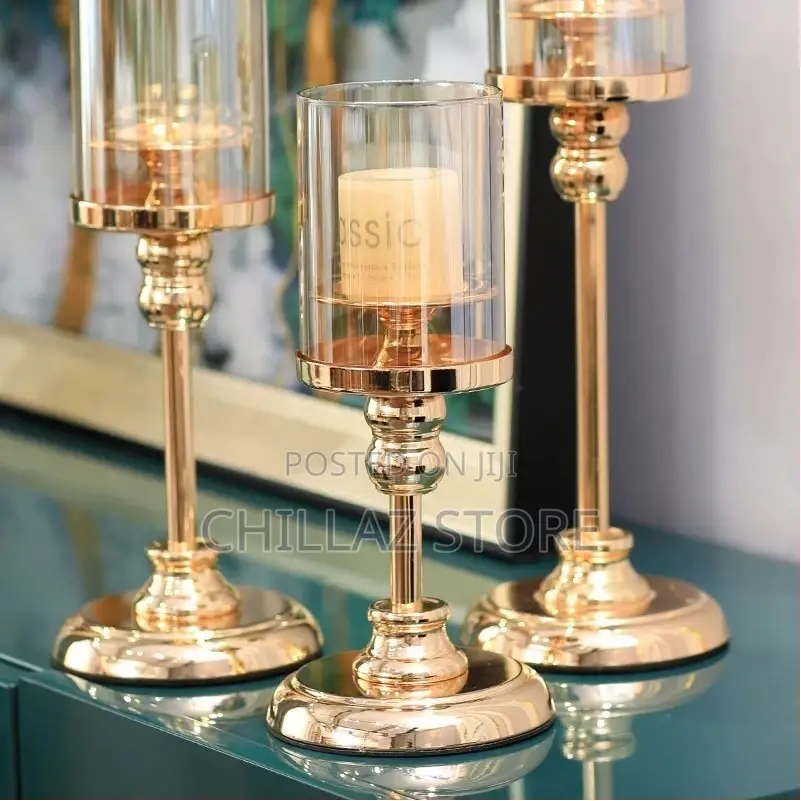 Nordic Wedding Gold Candlestick Ornaments Light Luxury