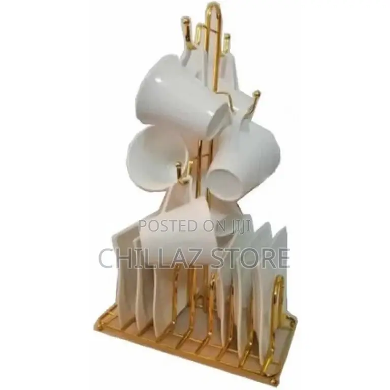 6 Cups and Saucers Stand Holder Storage Organizer Rack,