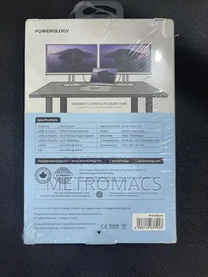 Powerology 12-in-1 HDMI-DP USB-C Hub
