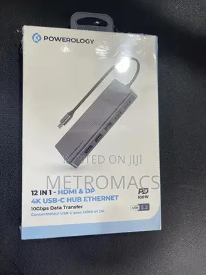 Powerology 12-in-1 HDMI-DP USB-C Hub