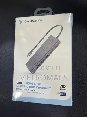 Powerology 12-in-1 HDMI-DP USB-C Hub