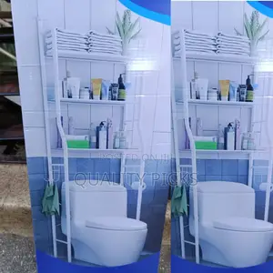Metallic Bathroom Shelf Rack Organizer
