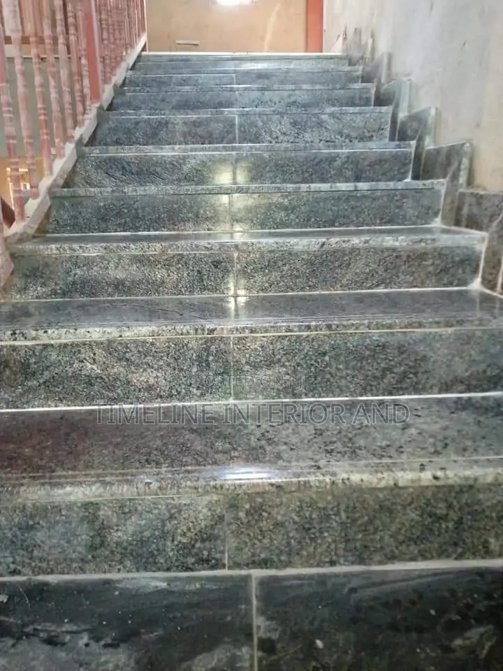 Black Local Granite for Stairs.