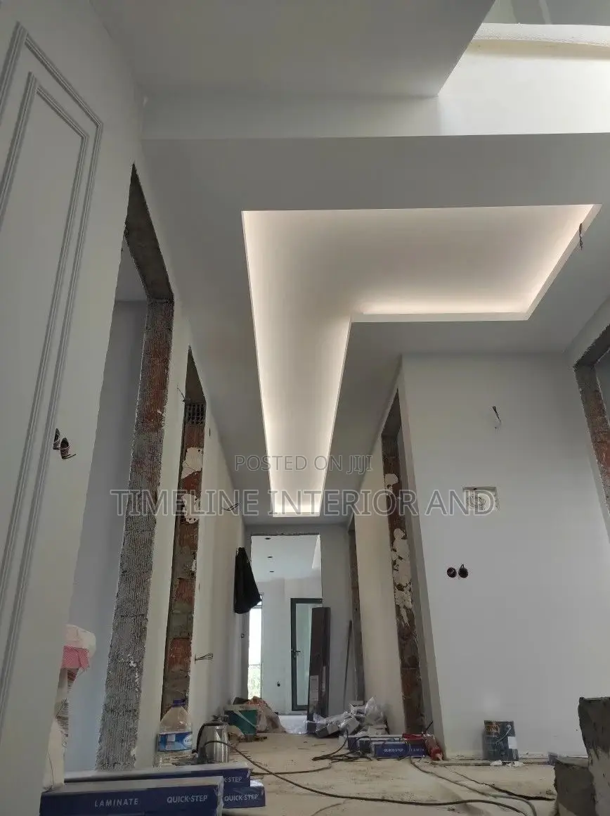 Gypsum Bulkhead and Moldings.
