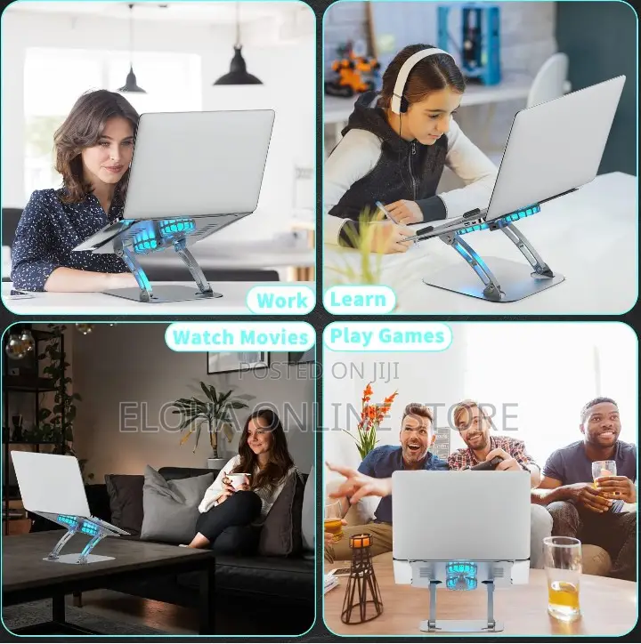 Adjustable Laptop Stand With Two Fan