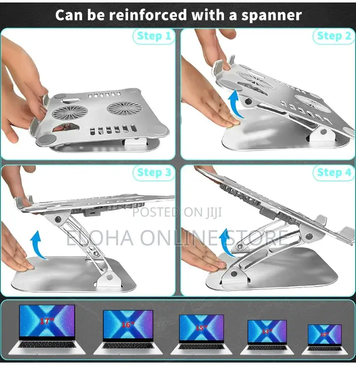 Adjustable Laptop Stand With Two Fan