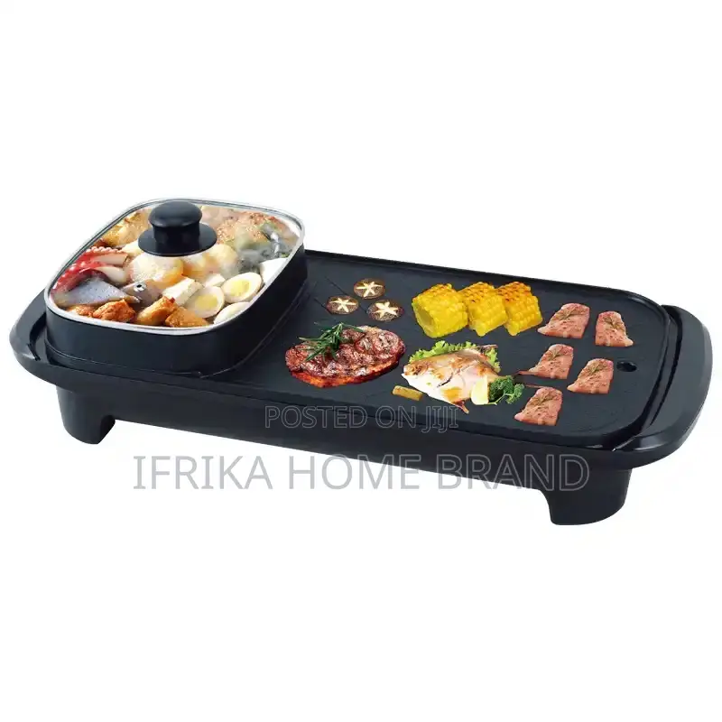 2 in 1 Multi-Function BBQ Pot Hot Pot Fryer Grill Pan