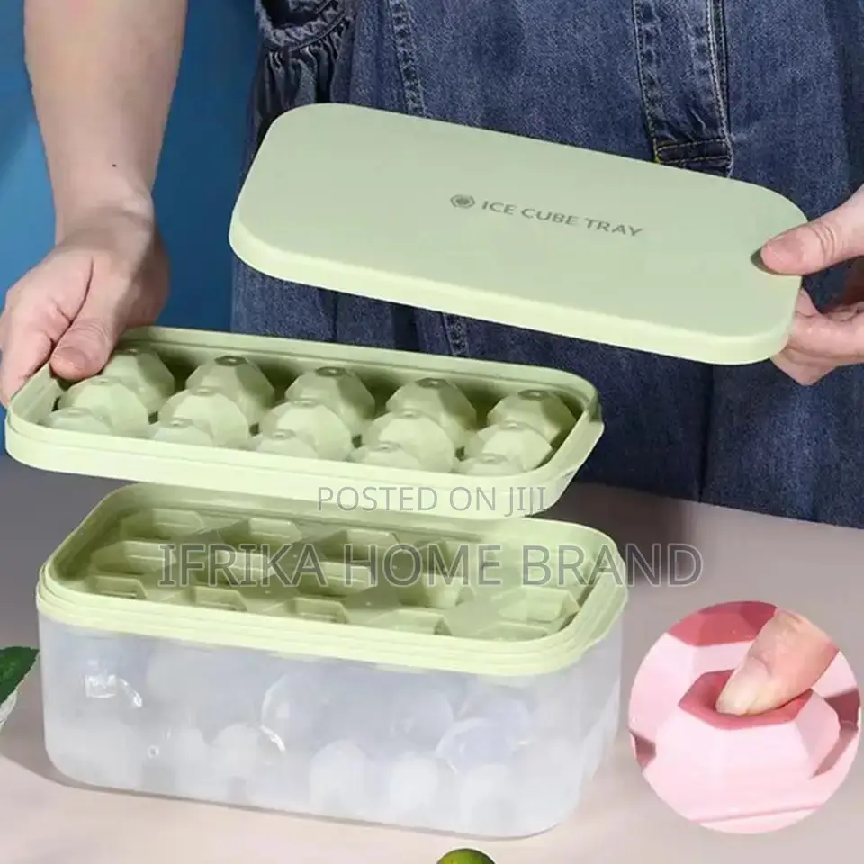 Ice Box 1 Set Ice Cube Tray With Lid Transparent Box